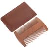 Beatifufu Four-sided Beard Comb Storage Bag Static Design for Easy Beard Styling Coarse and Fine Teeth for Men Random Brown Style view 1