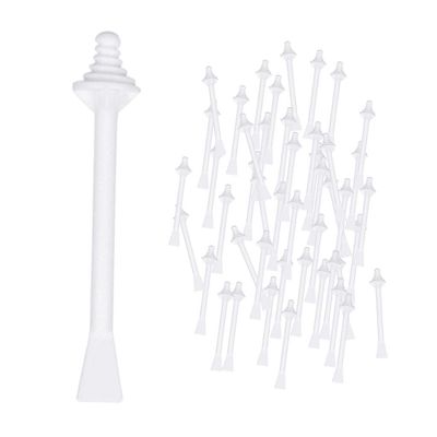 NinthAvenue Basics Nose Sticks Spatulas for Nostril Nasal Cleaning Ear Hairs Eyebrow Facial Hair Removal, Flat Head Wide 1cm/0.4in, White, 50pcs
