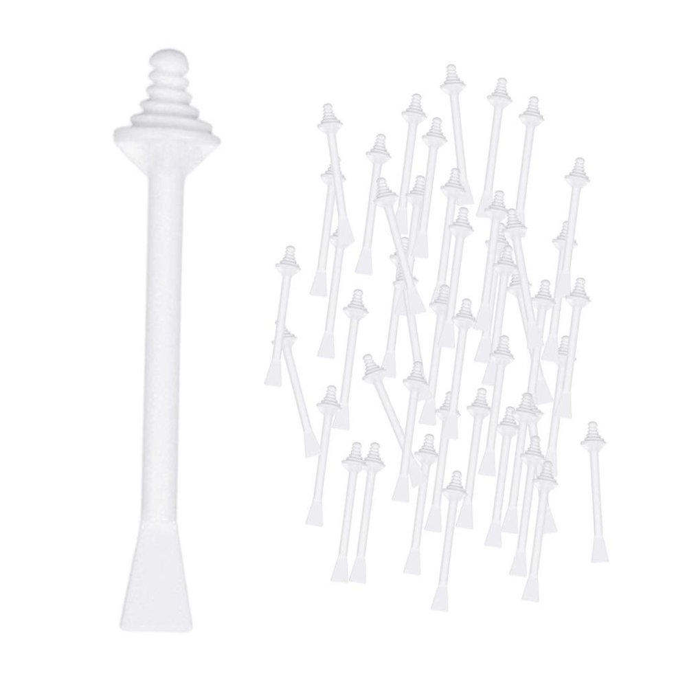 NinthAvenue Basics Nose Sticks Spatulas for Nostril Nasal Cleaning Ear Hairs Eyebrow Facial Hair Removal, Flat Head Wide 1cm/0.4in, White, 50pcs
