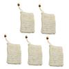 Beatifufu 5pcs Exfoliating Soap Bag Drawstring Soap Pouches for Handmade Facial Convenient Foaming Skin Care for Shower Bath Use Wooden Beads view 1