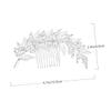 Beatifufu 1pc Pearl Rhinestone Hair Comb Hollow Leaf Style Bridal Accessory for Women Elegant Wedding Hair Decoration for Brides Parties and Special Occasions view 2