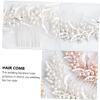 Beatifufu 1pc Pearl Rhinestone Hair Comb Hollow Leaf Style Bridal Accessory for Women Elegant Wedding Hair Decoration for Brides Parties and Special Occasions view 4