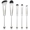 Hubceuo Beadable Makeup Brushes Silicone Beads DIY Makeup Cosmetic Brushes Beaded Brushes Kit for DIY, Silver view 1