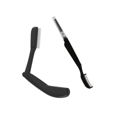 Beatifufu 2pcs Foldable Eyebrow Grooming Combs Stainless Steel Plastic Handle for All Eyebrow Types Portable Beauty Tool for Women and Girls