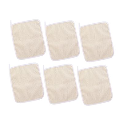 Beatifufu 6pcs Quick Dry Exfoliating Bath Cloths Face Towels for Smooth Skin Non-Absorbent Scrub Washcloths Beige Daily Home Use
