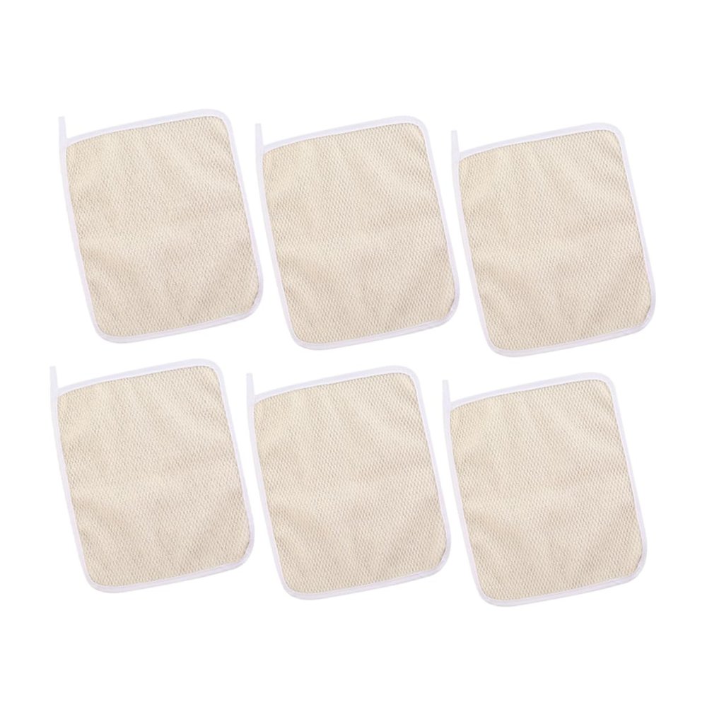 Beatifufu 6pcs Quick Dry Exfoliating Bath Cloths Face Towels for Smooth Skin Non-Absorbent Scrub Washcloths Beige Daily Home Use