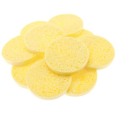 12 Pc Deep Facial Exfoliating Buff Cleansing Cellulose Sponges Gentle Scrub Pads Facial Sponges Compressed Cellulose Face Cleansing Spa Sponge Remove Makeup Dead Skin Cells Beauty Cosmetic Reusable
