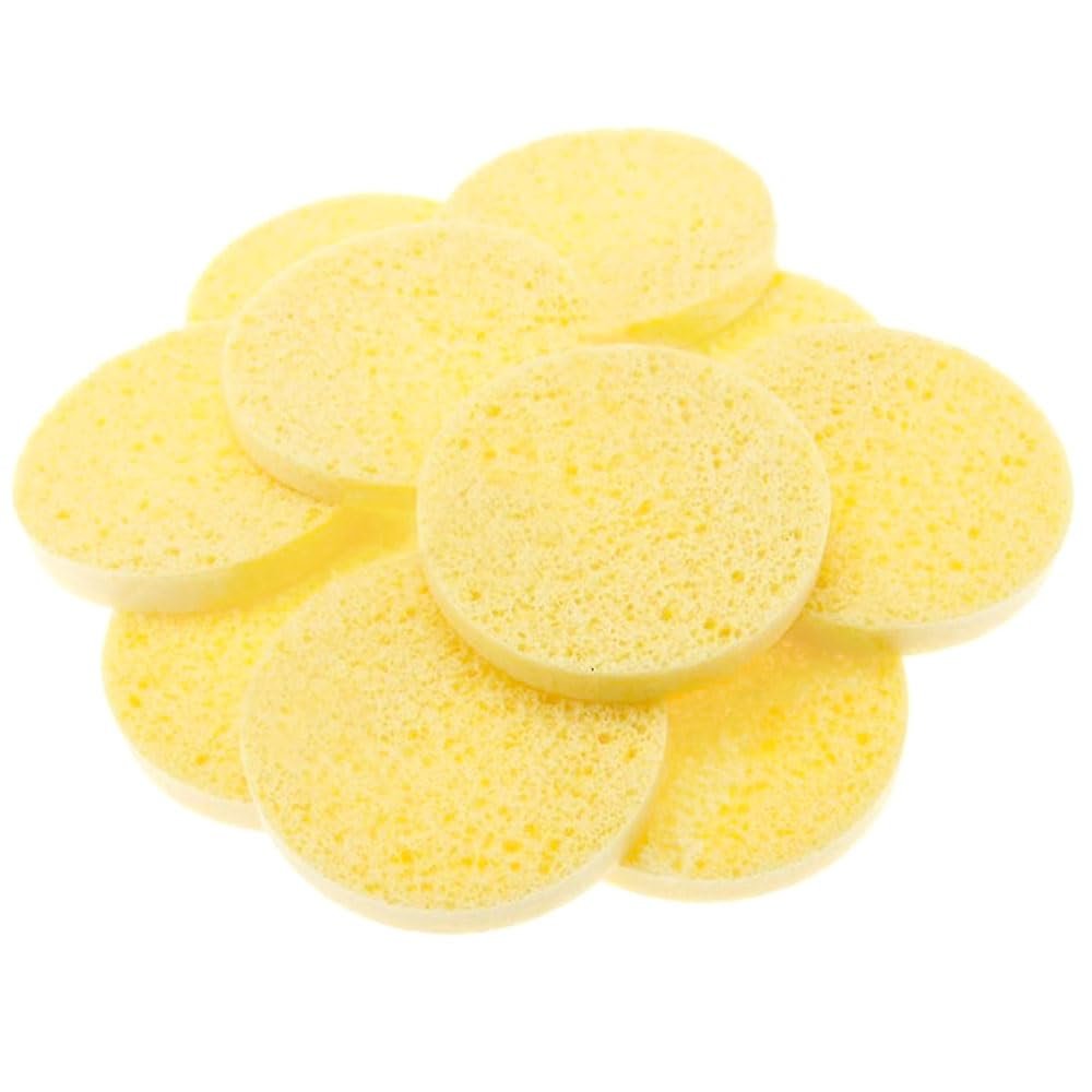 12 Pc Deep Facial Exfoliating Buff Cleansing Cellulose Sponges Gentle Scrub Pads Facial Sponges Compressed Cellulose Face Cleansing Spa Sponge Remove Makeup Dead Skin Cells Beauty Cosmetic Reusable