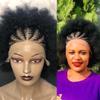 Braided wig lace frontal wig for black women. Human hair .wig.Cornrows, box braids wig. view 1
