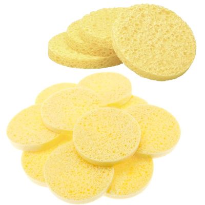 24 Pc Compressed Facial Sponges Exfoliating Face Cleansing Cellulose Scrub Pads Facial Sponges Compressed Cellulose Face Cleansing Spa Sponge Remove Makeup Dead Skin Cells Beauty Cosmetic Reusable
