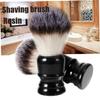 BIUDECO Handmade Handle Shaving Brush Synthetic Beard Brush for Men Professional Cleaning Tool for Beard Styling view 3