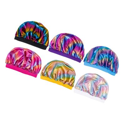 BIUDECO 6pcs Elastic Bathing Shower Caps for Boys and Girls Hair Bonnets Multiple Colors Yellow Soft Comfortable and Hair for Bathing and Sleeping