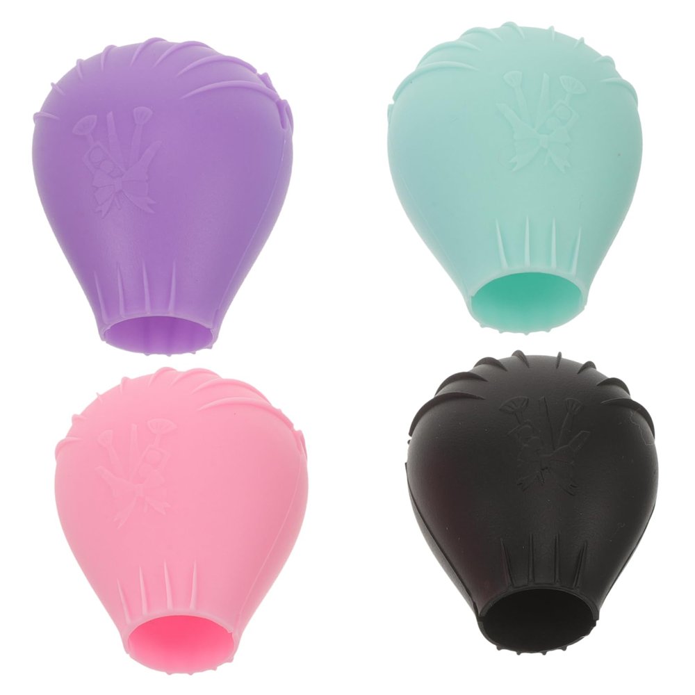 Beatifufu 4pcs Makeup Brush Travel Holder Brush Cover Silicone Organizer Easy to Clean Portable