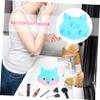 Beatifufu Lovely Makeup Brush Cleaning Mat Practical Suction Cup Cleaning Pad with Multiple Grooves for Makeup Tool Maintenance Durable Silicone Design Sky Blue view 2