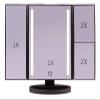 ZWFENG Portable Vanity Mirror, Tri-Fold Make Up Dressing Table Mirrors with 21 LED Lights for Bedroom Table Desk Sturdy Foldable view 2