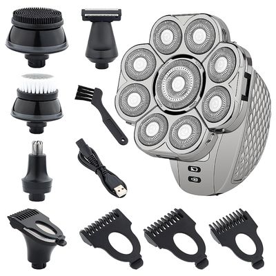 EKHOU Head Shavers for Bald Men, 6 in 1 Electric Head Shavers for Bald Men Razor Upgraded 9D Floating Cutter Grooming Head Shaver Wet and Dry Cordless Trimmer