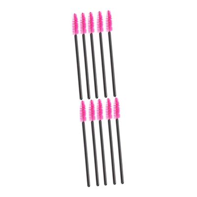 Beatifufu 100pcs Disposable Eyelash Brushes with Plastic Handle and Nylon Bristles for Makeup Application for Beauty Salons and Personal Use Versatile Lash Curlers and Eyebrow Combs Rosy