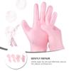 TOVINANNA 2 Pairs Silicone Moisturizing Glove Socks Set, Silicone Gel Glove and Sock Reusable and WashableSilicone Gel Spa Socks Foot and Hand Care After Pedicure Pink view 4
