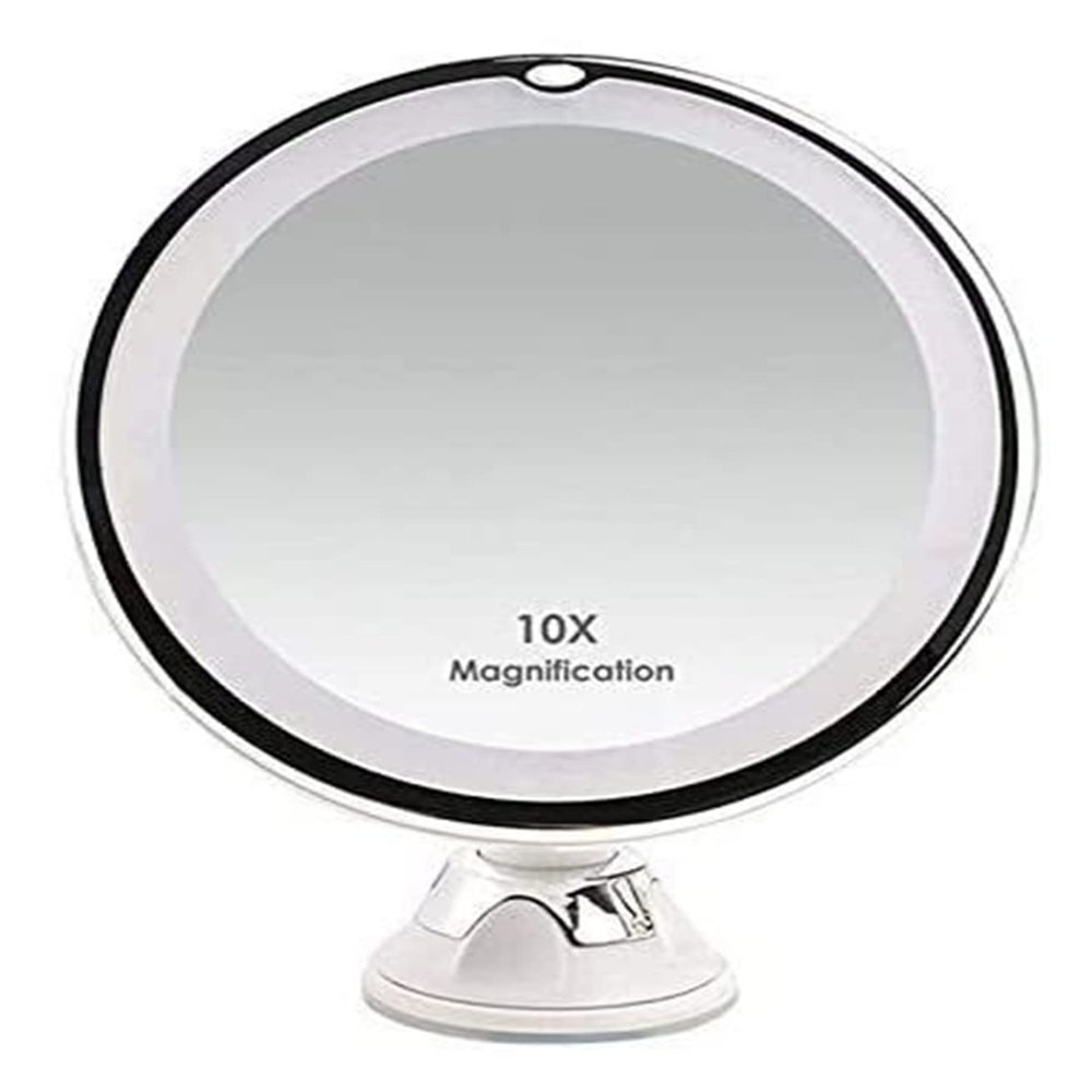ZWFENG Adjustable Mirror, Shaving Mirror Vanity Makeup Mirror with 24 Led Lights 10X Magnifying Illuminated Dimmable Cosmetic