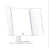 ZWFENG Foldable Makeup Mirror, Vanity Mirror Dimmable LED Lights with Wide-Angle t-Button Screen and Countertop Adjustable view 1