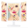 ZWFENG Foldable Makeup Mirror, Vanity Mirror Dimmable LED Lights with Wide-Angle t-Button Screen and Countertop Adjustable view 2