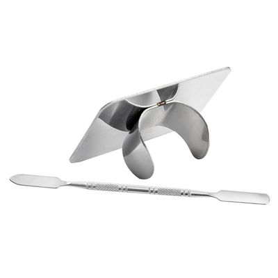 HEALEEP Makeup Mixing Palette Spatula Stainless Steel Foundation Mixing Tray Blending Plate for Nail Pigments