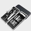 Manicure Set, 12pcs Nail Clippers Pedicure Kit Nail Care Kit Manicure Professional Tools Gift for Men Women Friends and Parents Five Styles (black pattern) view 1