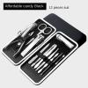 Manicure Set, 12pcs Nail Clippers Pedicure Kit Nail Care Kit Manicure Professional Tools Gift for Men Women Friends and Parents Five Styles (black pattern) view 2