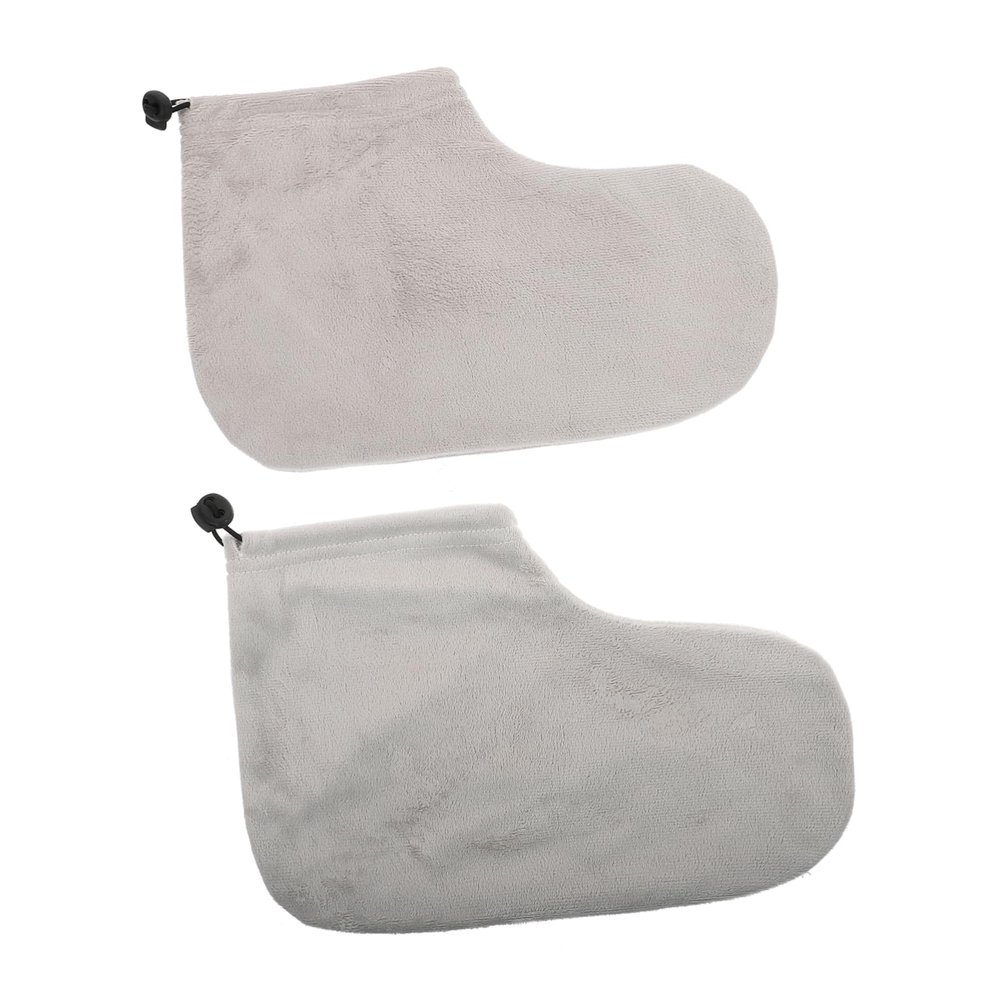 Beatifufu 1pair Therapy Foot Covers for Paraffin Wax Treatment Soft Cotton Spa Wraps for Moisturizing Foot Care Comfortable Design for Home and Salon Use Gray