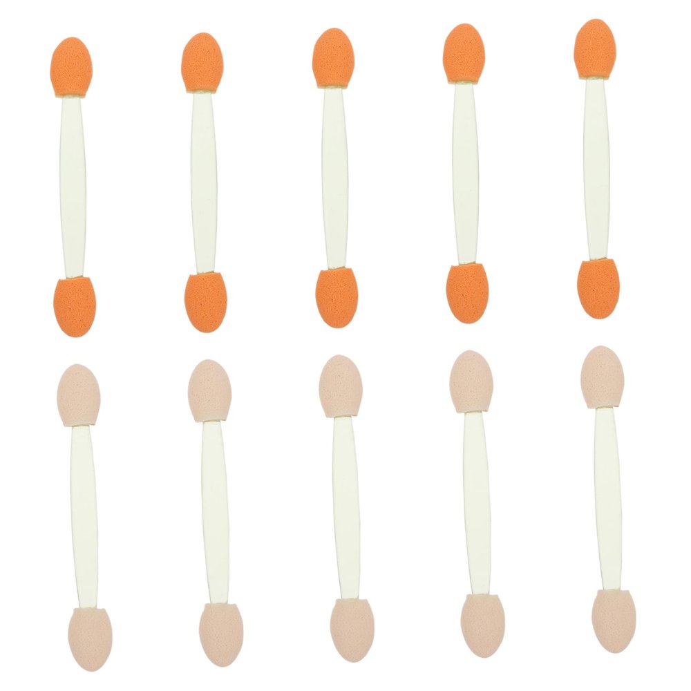 BIUDECO 100pcs Double-ended Sponge Eyeshadow Applicators for Makeup Latex Eye Brushes for Eyeshadow Eyebrows and Glitter Applications Halloween Christmas and Daily Use