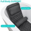 AEROiVi Full Body Bath Pillow with Adjustable Lumbar Roll Pillow Bathtub Cushion with 14 Suction Cups 3D Air Mesh Fit Any Tub Gray Bathroom Accessories view 2
