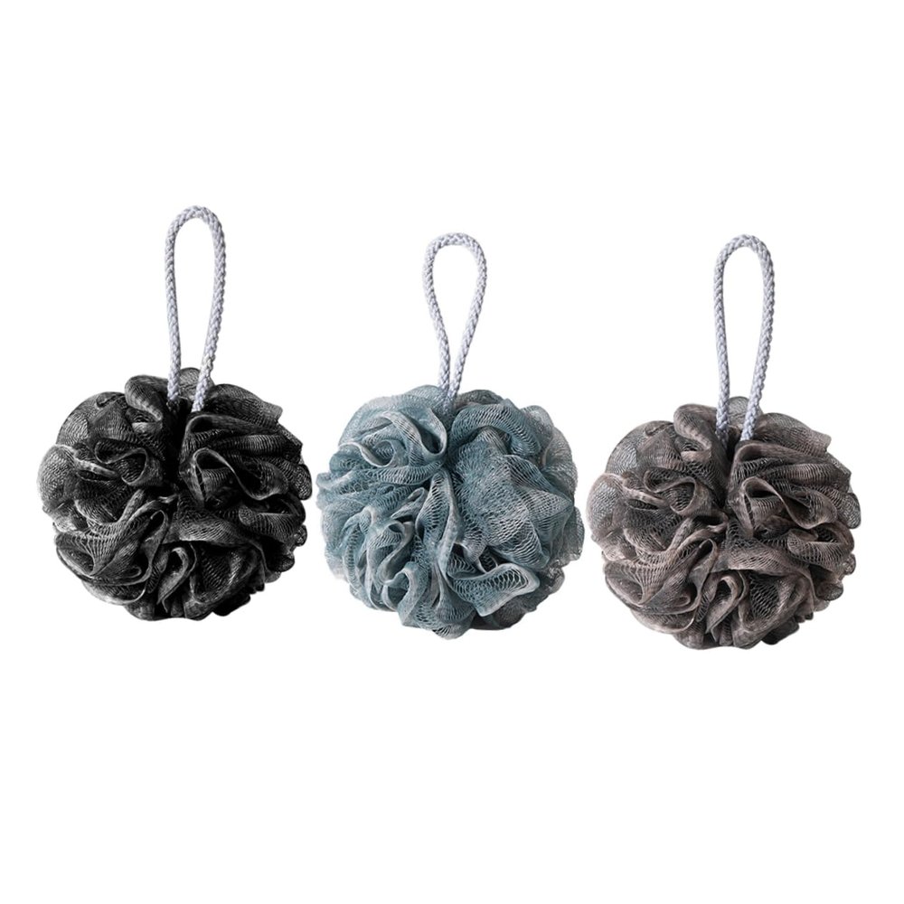 Ipetboom 3pcs Bath Ball Shower Ball Bubble Making Net Soft Body Shower Scrubber for Daily Skin Care Random Color