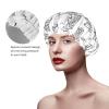 Afternoon Tea Print Shower Cap,Elastic And Reusable Bath Hair Hat For Long Hair,Large Waterproof Shower Bonnet,For Women Men Kids view 4