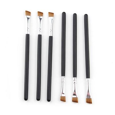 Ipetboom 10pcs Mini Eyebrow Brushes Set Wooden Handle Portable Cosmetic Supplies for Makeup Application Salon Travel Bristles Black