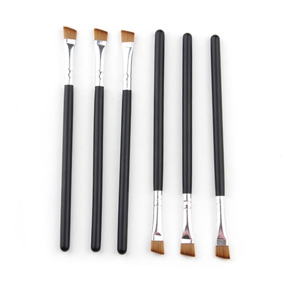 Ipetboom 10pcs Mini Eyebrow Brushes Set Wooden Handle Portable Cosmetic Supplies for Makeup Application Salon Travel Bristles Black