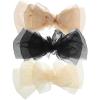 LUOZZY 3 pcs Large Bow Hair Clip Big Bow Hair Pins Cute Spring Hair Barrette Women Girls Hair Accessories - Black+Brown+Beige view 1