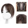 10inch Human Hair Middle Frenge Light Hand Tied for Woman Straight for Hair Loss (11x11 brown,Eight Bangs) view 2