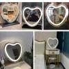 Vanity Mirror With Lights, Heart Shaped Vanity Mirror With LightsLED Makeup Mirror, Lighted Mirror With Dimmable 3 Modes, Touch Screen Control Vanity Mirror White, 360-Degree Rotation ( Color : White view 3