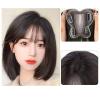 10inch Human Hair Middle Frenge Light Hand Tied for Woman Straight for Hair Loss (9x9 Natural,Part bangs) view 3