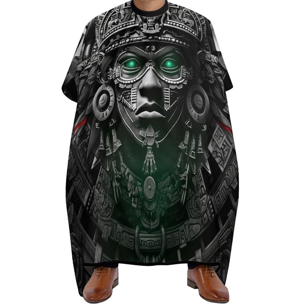 Dolrlasin Vikings Aztec Warrior Professional Barber Cape Polyester Hair Cutting Salon Cape Water Stain Resistant Apron Cutting Hair Beard Hairdressing Cape Anti-Static Haircut 56.766.9 Inch (1 Pack)