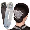 AOKID Hair Clip,Hand Embroidered Flowers Deft Bun,Deft Bun Hair Twister,Flower Hair Bun Roller,Sheer Fabric Hair Bun Maker for Long Thick Hair Accessories for Women Girls B view 2