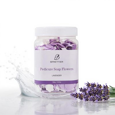 BPrettier Pedicure Soap Flowers Foot Soak Petals Sheet for Softens Dead Skin Moisturizing Relaxing Spa Feet Birthday Pedi Nail Party (Lavender)