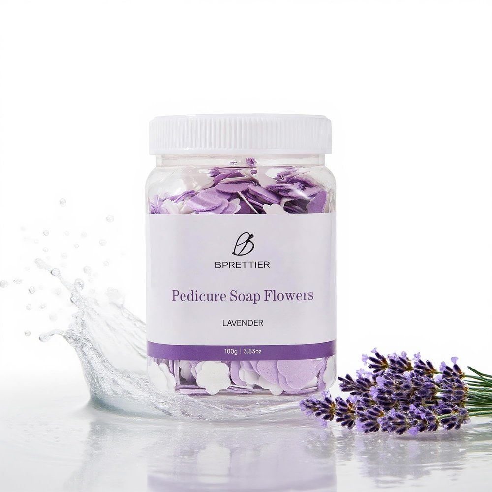 BPrettier Pedicure Soap Flowers Foot Soak Petals Sheet for Softens Dead Skin Moisturizing Relaxing Spa Feet Birthday Pedi Nail Party (Lavender)