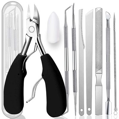 10-Pack Ingrown Toenail Tool, Toenail File and Lifters, Professional Surgical Stainless Steel Ingrown Toenail Tool- Safe Nail Cleaning Treatment Pedicure Tools Kit Under