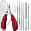 10PCS Toenail Clippers Tool, Ingrown toenail Tool, Professional Thick & Ingrown Toe Nail Clippers for Men & Seniors(red) view 1