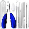 10-Pack Ingrown Toenail Tools Stainless Steel Foot Nail Tools, Heavy Duty Sharp Toenail Clippers, Clippers Set for Thick Nails and Ingrown Toenail(Blue) view 1