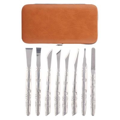 Professional 8 Piece Stainless Steel Pedicure Tool Set Foot Care Kit with Callus Remover and Dead Skin Shaver