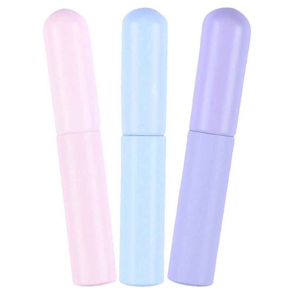 Beaupretty Silicone Lip Brush Applicator 3pcs Reusable Lip Gloss Brush with Cover Lipstick Applicator Portable Concealer Makeup Brush Travel Lip Film Oil Brush