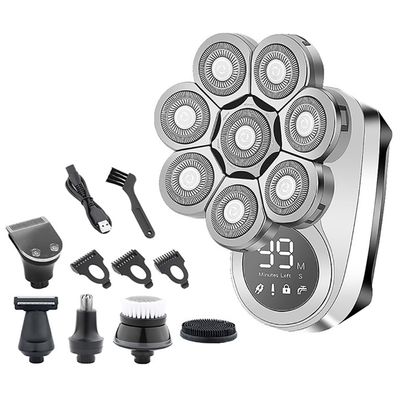 EKHOU Head Shavers for Bald Men, 6 in 1 Electric Razor Men Grooming Kit Wet Dry Electric Shaver LCD Display Beard Hair Trimmer Rechargeable Bald Head Shaving Machine