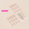 Press on Nails Medium Oval Aurora False Nails Artificial Acrylic Nails Glitter Sequins Gold Foil Design Fake Nails 24Pcs Full Cover Glossy Reusable Coffin Nails Glue on Nails for Women view 2